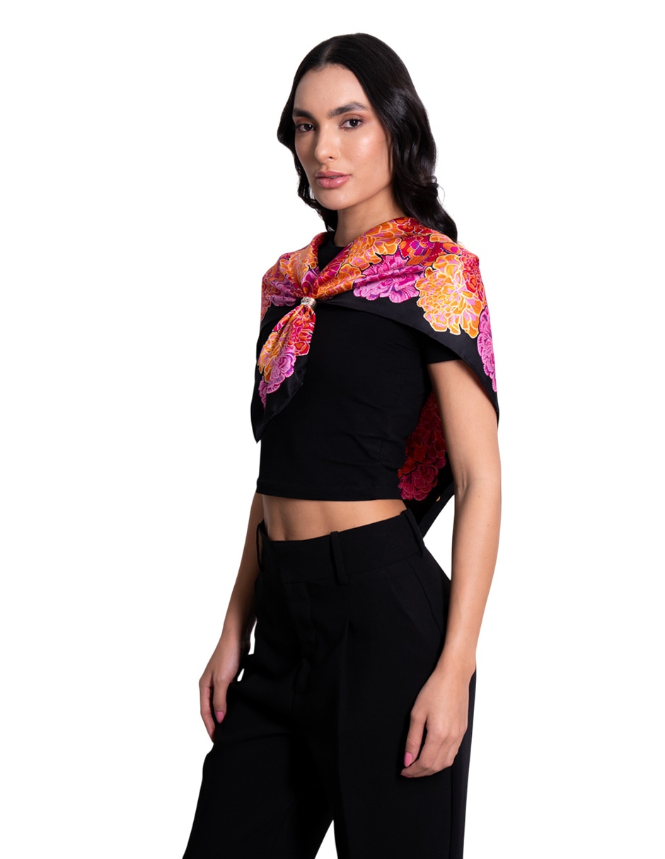 Mascada con estampado de seda para mujer 3