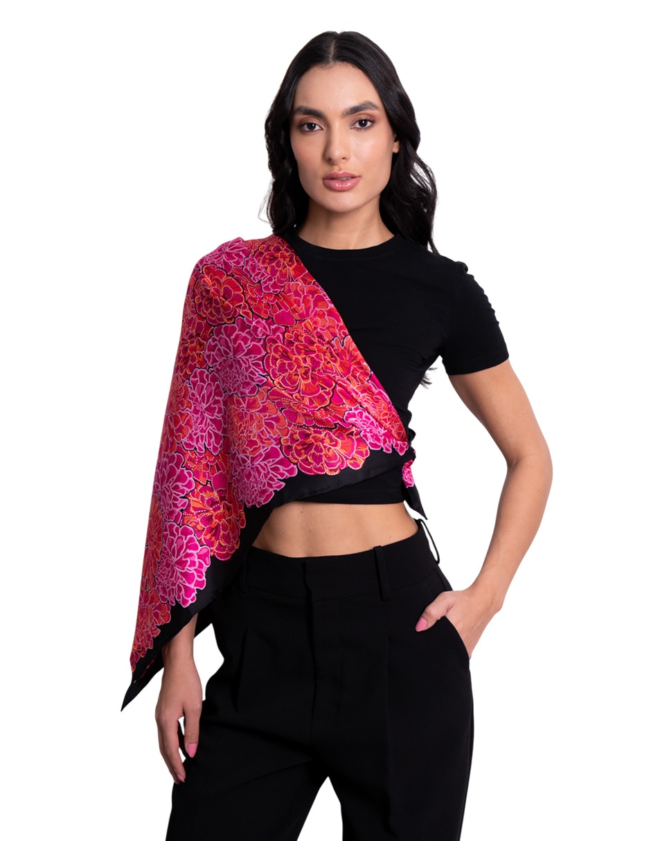 Mascada con estampado de seda para mujer