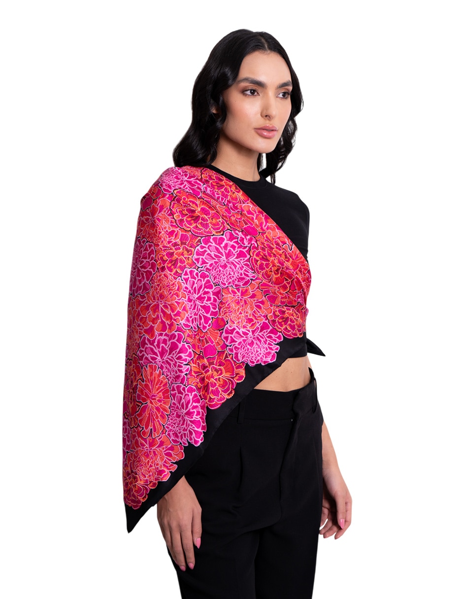 Mascada con estampado de seda para mujer 3