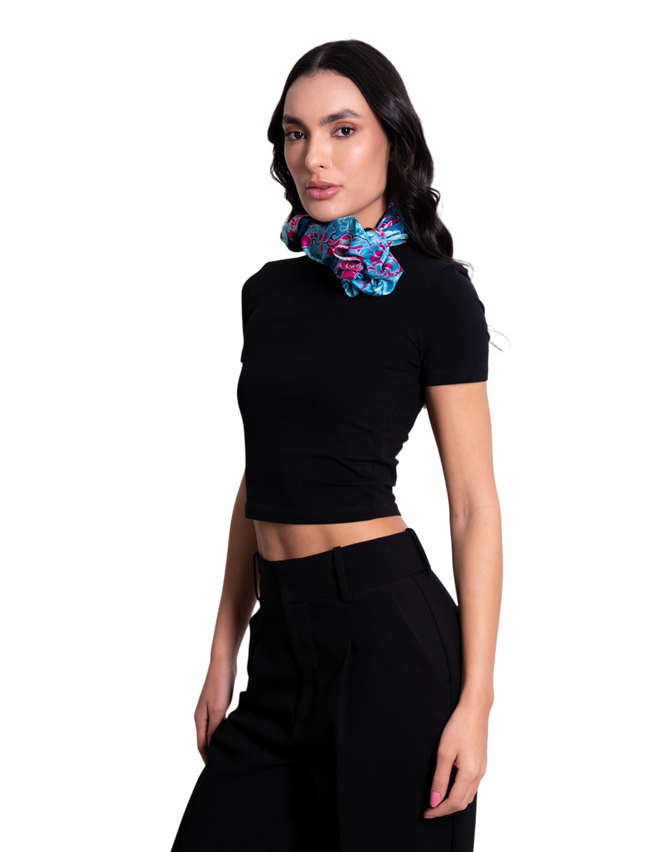 Mascada con estampado de seda para mujer