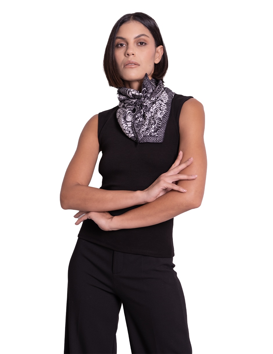 Mascada con estampado de seda para mujer Mascada con estampado de seda para mujer
