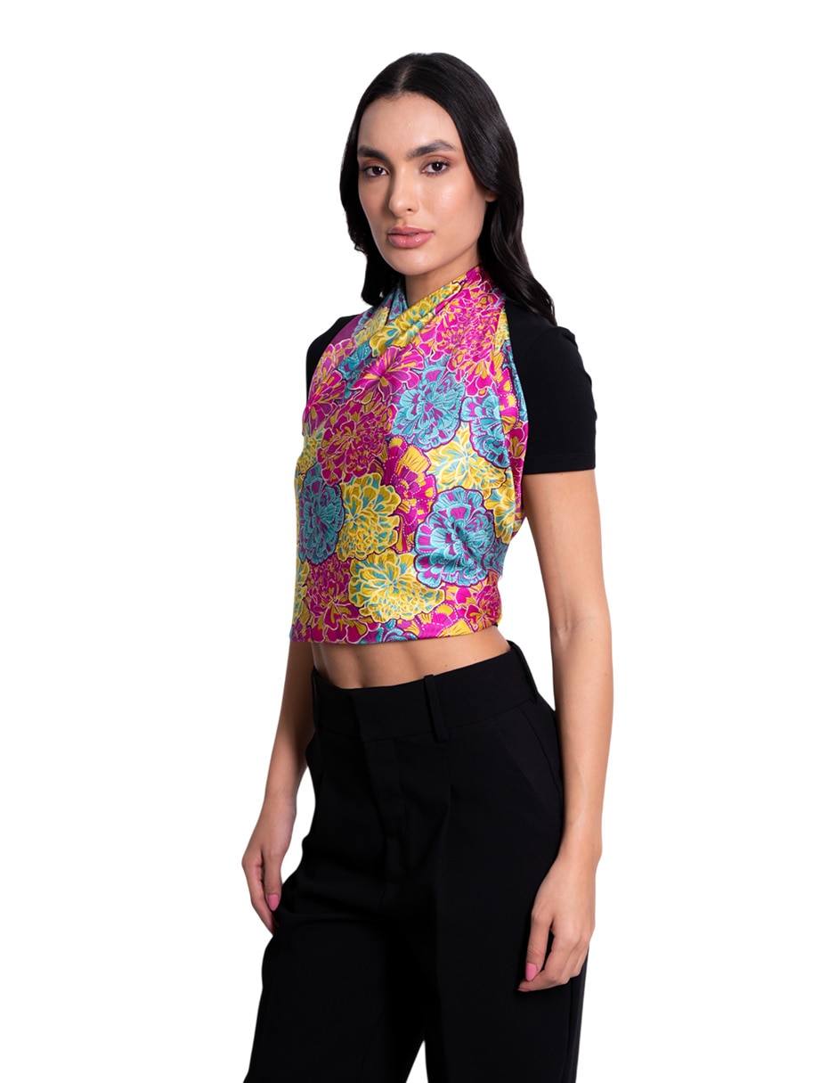 Mascada con estampado de seda para mujer