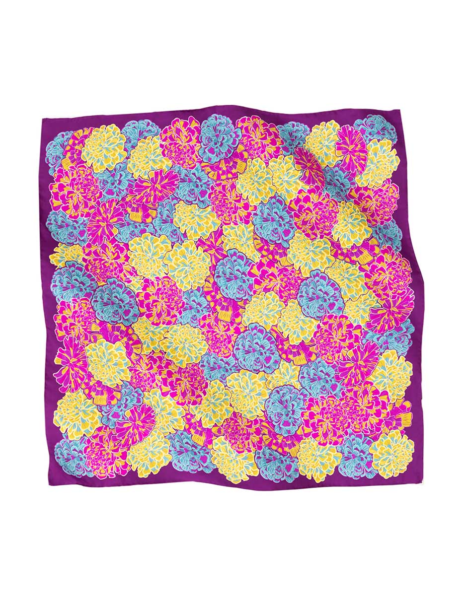 Mascada con estampado de seda para mujer 2
