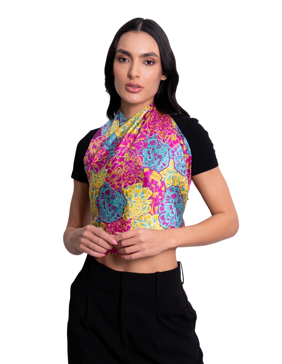 Mascada con estampado de seda para mujer 3