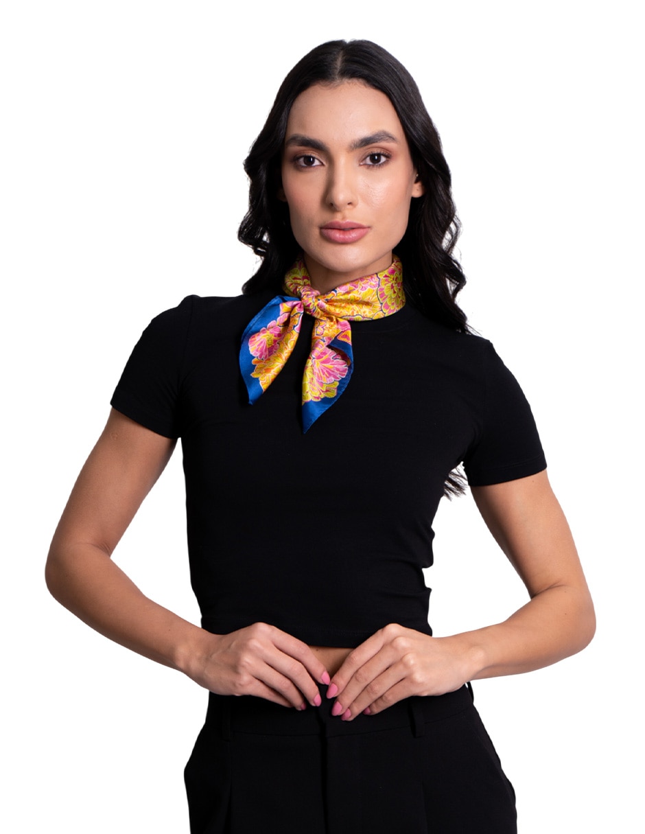 Mascada con estampado de seda para mujer 3