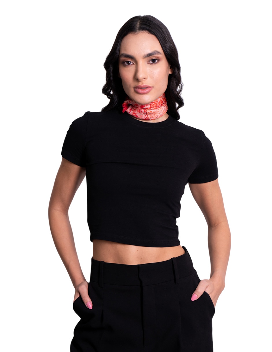 Mascada con estampado de seda para mujer 2