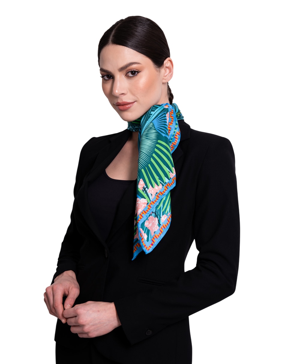 Mascada con estampado de seda para mujer 3