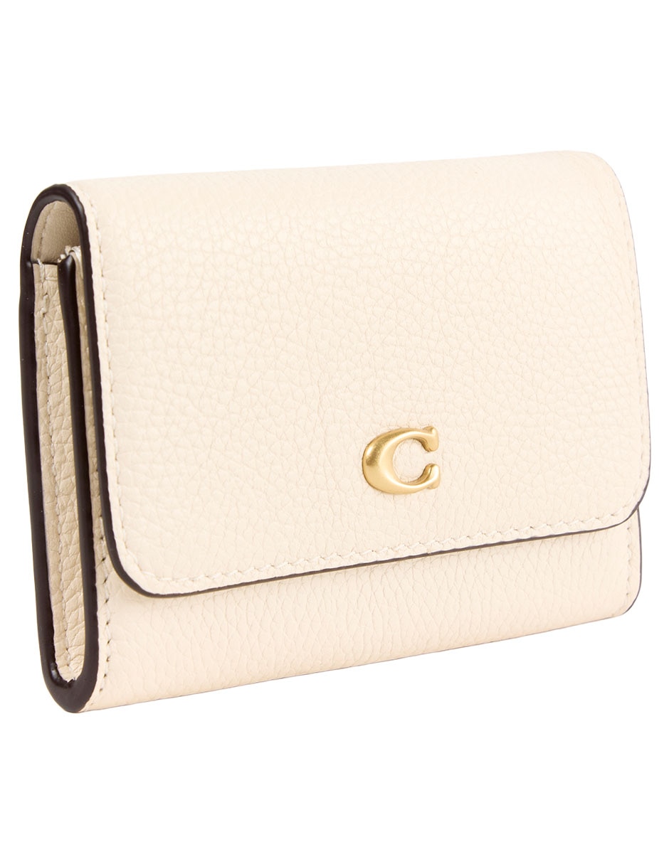 TARJETERO FLAP CARD CASE BEIGE/BLANCO