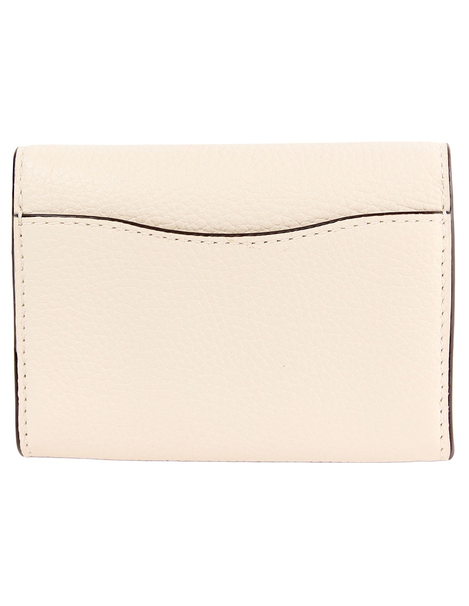 TARJETERO FLAP CARD CASE BEIGE/BLANCO