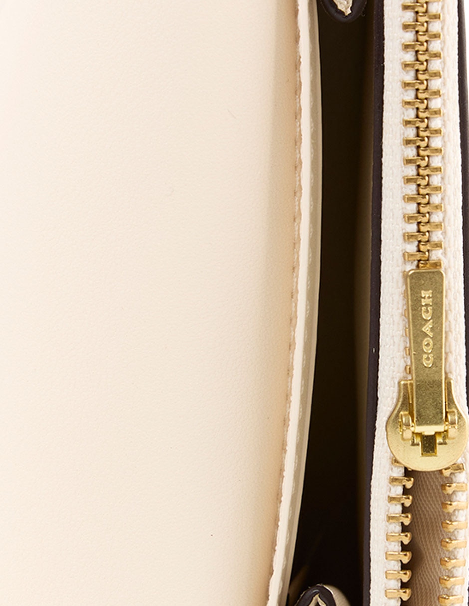 TARJETERO FLAP CARD CASE BEIGE/BLANCO