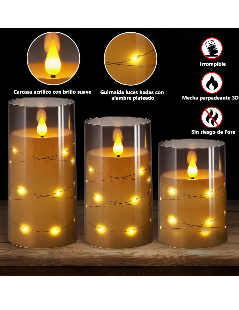 Vela decorativa 3 piezas 2