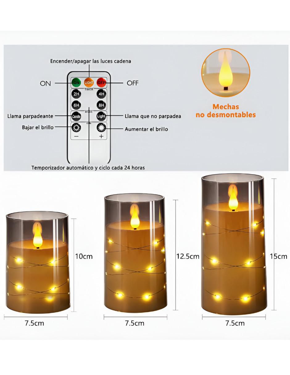 Vela decorativa 3 piezas 5