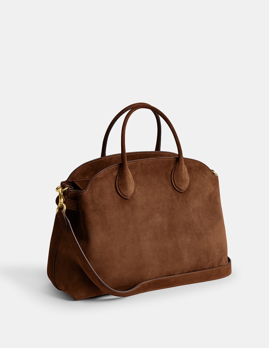 Bolsa shoulder Suede de piel para mujer 2