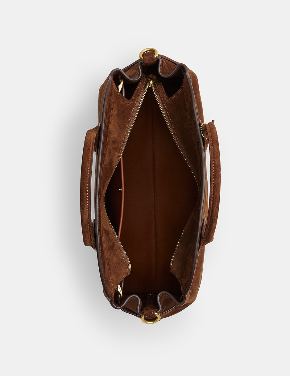 Bolsa shoulder Suede de piel para mujer 4
