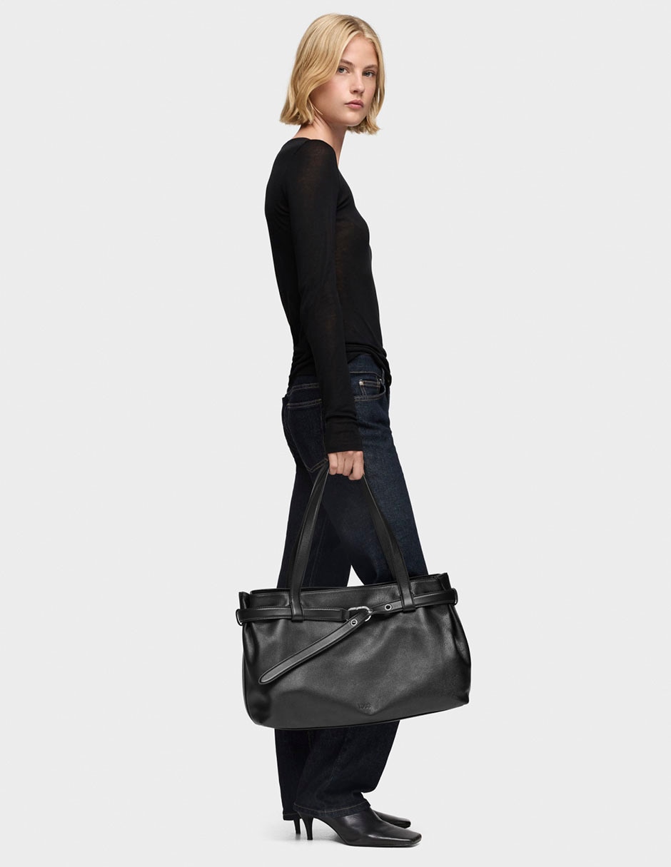 BOLSA Shopper grande TOU PIEL C, NEGRO