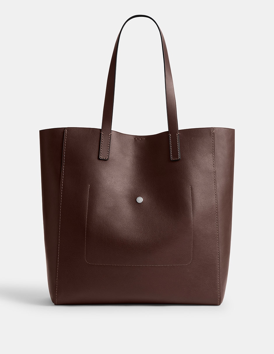 Bolsa tote Natural Grain Leather de piel para mujer 4
