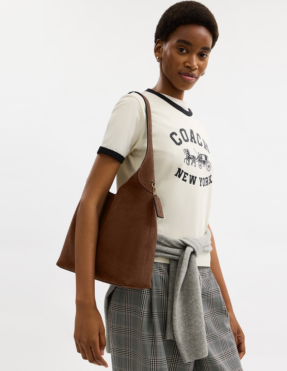 Bolsa Shoulder Suede de piel para mujer 5