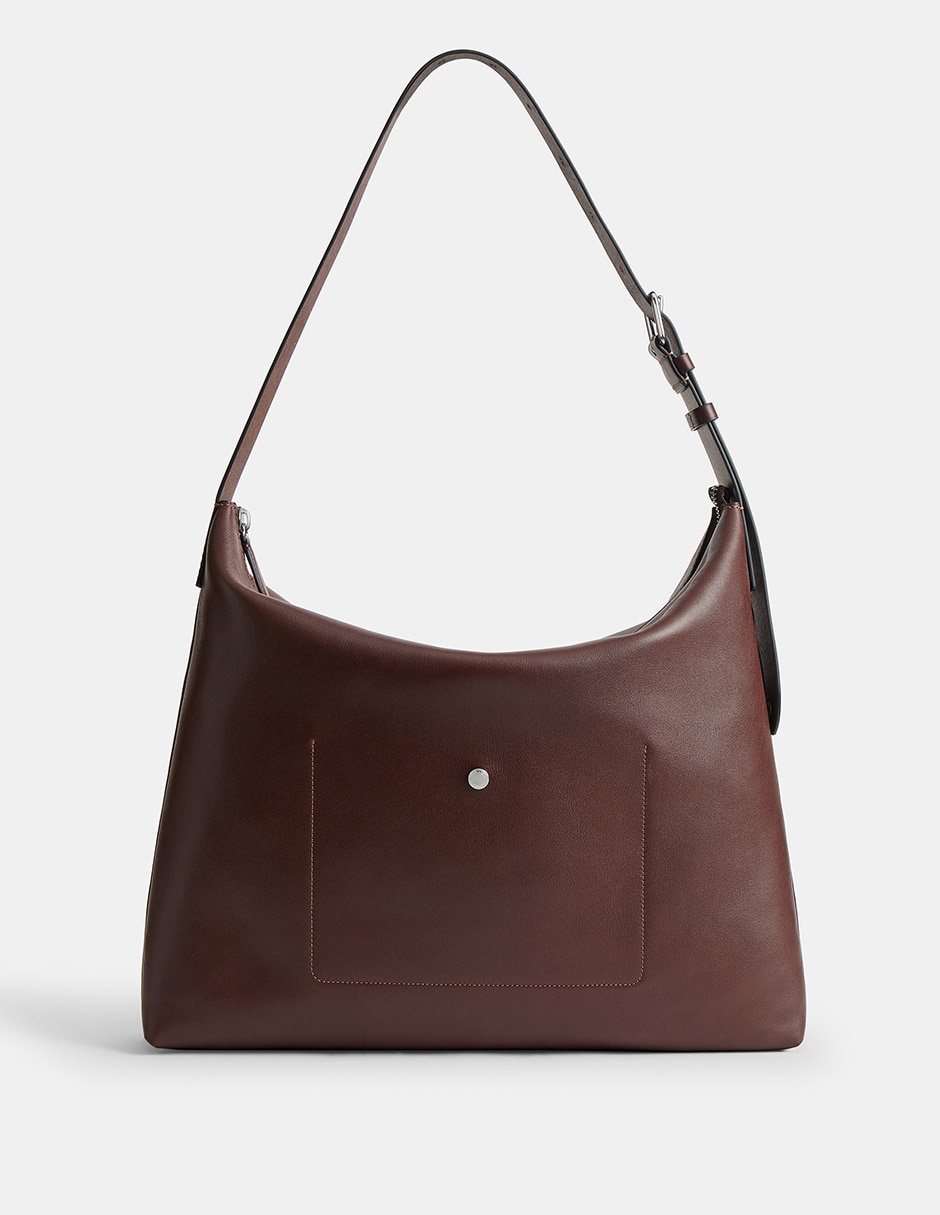 Bolsa messenger Natural Grain Leather de piel para hombre 4