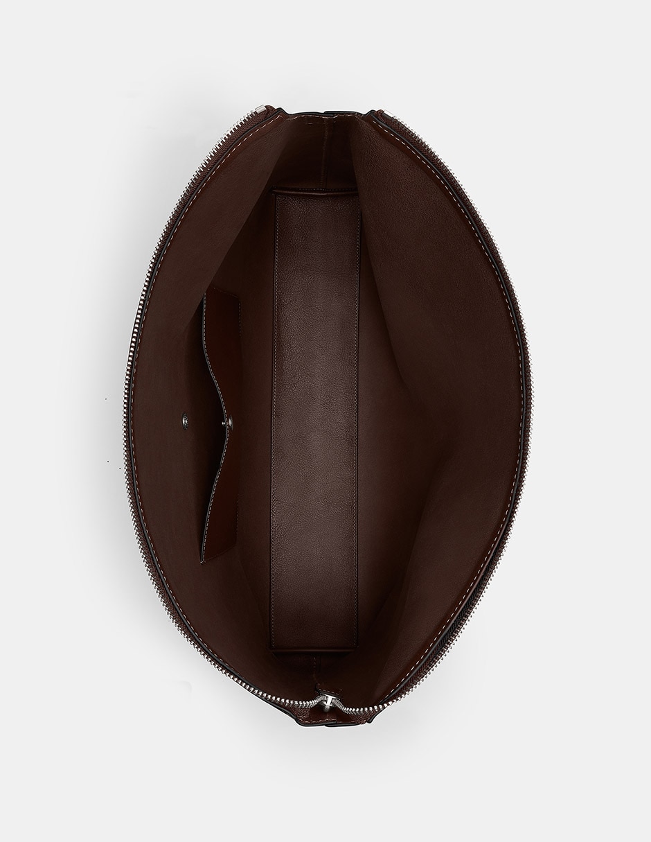 Bolsa messenger Natural Grain Leather de piel para hombre 5