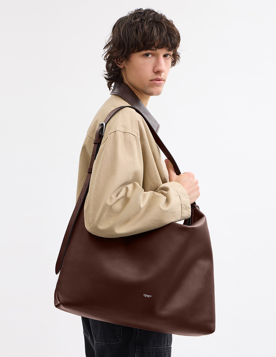 Bolsa messenger Natural Grain Leather de piel para hombre 6