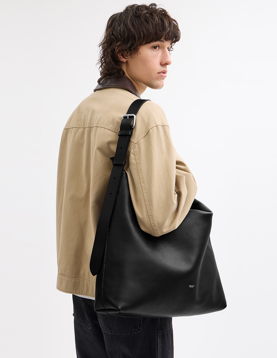 Bolsa messenger Natural Grain Leather de piel para hombre 5