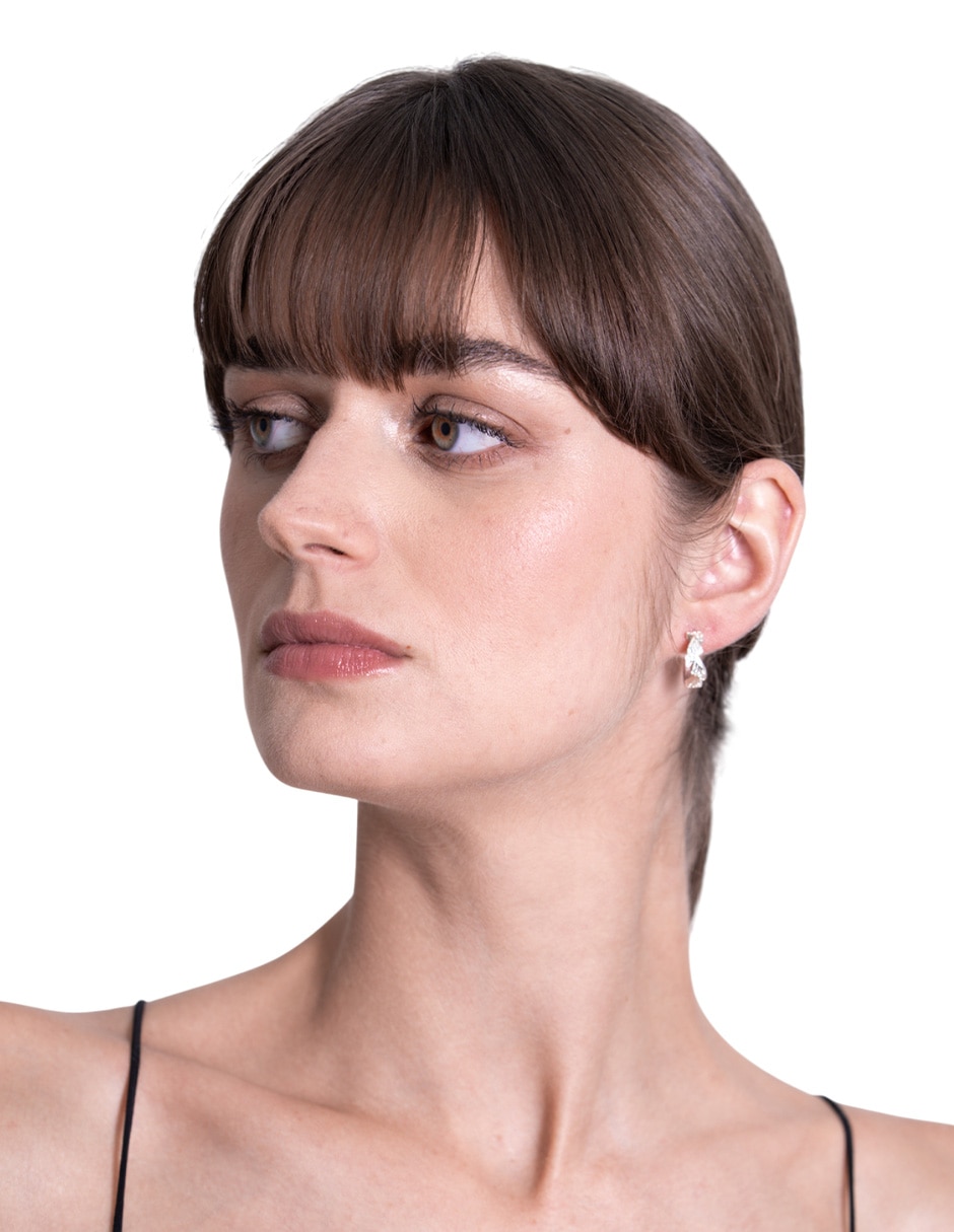 Aretes circular de plata P 925 con acabado brillante 2