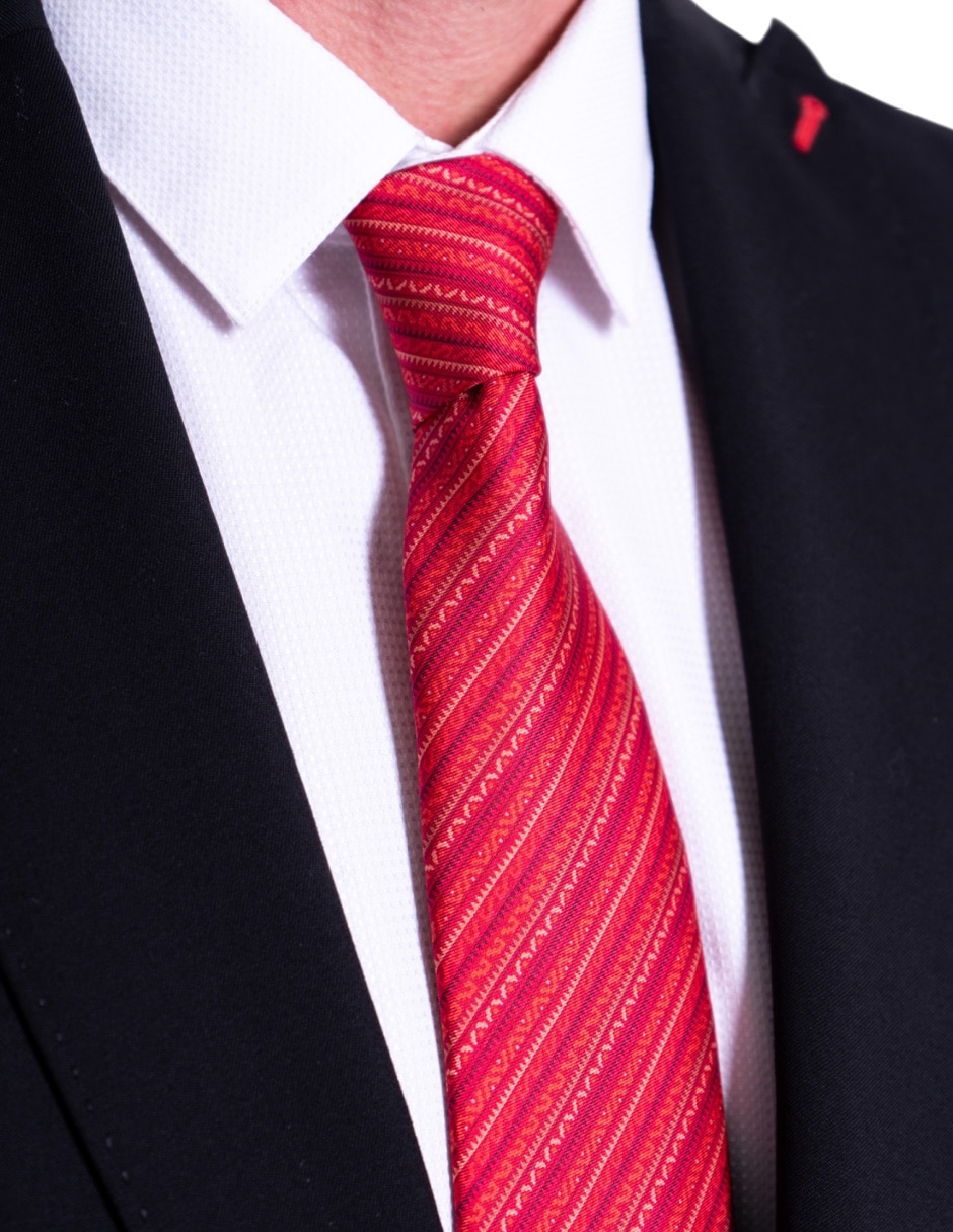 Corbata 6-8.5 cm de seda estampado gráfico para hombre 3