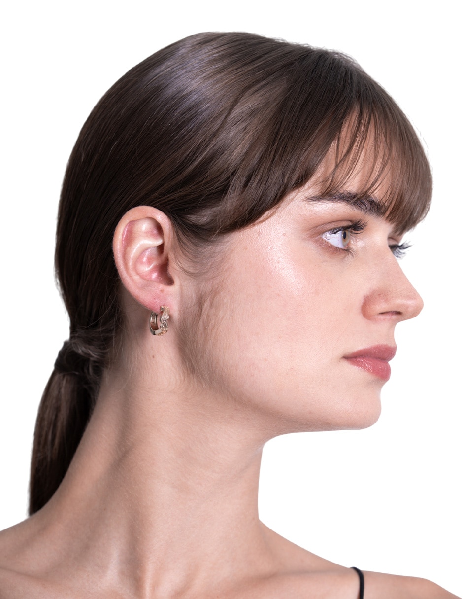 Aretes circular con acabado baño de oro 4
