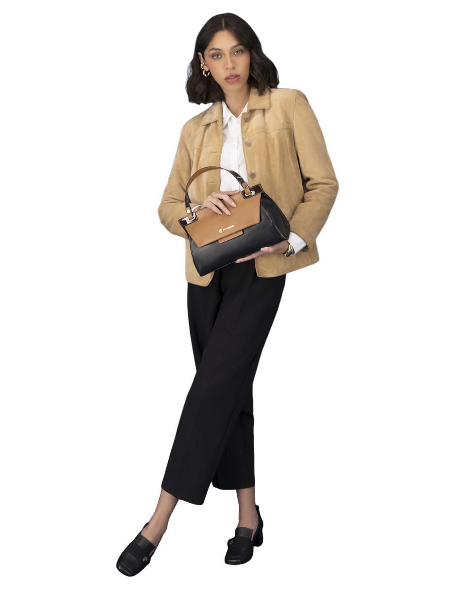Bolsa satchel de piel para mujer 7