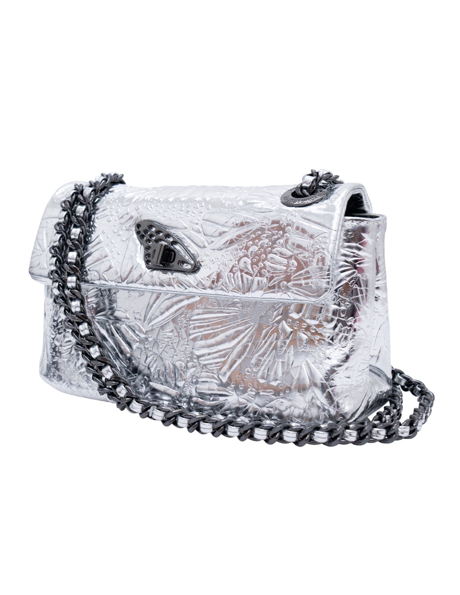 Bolsa crossbody Grabado Mariposa de piel para mujer 2
