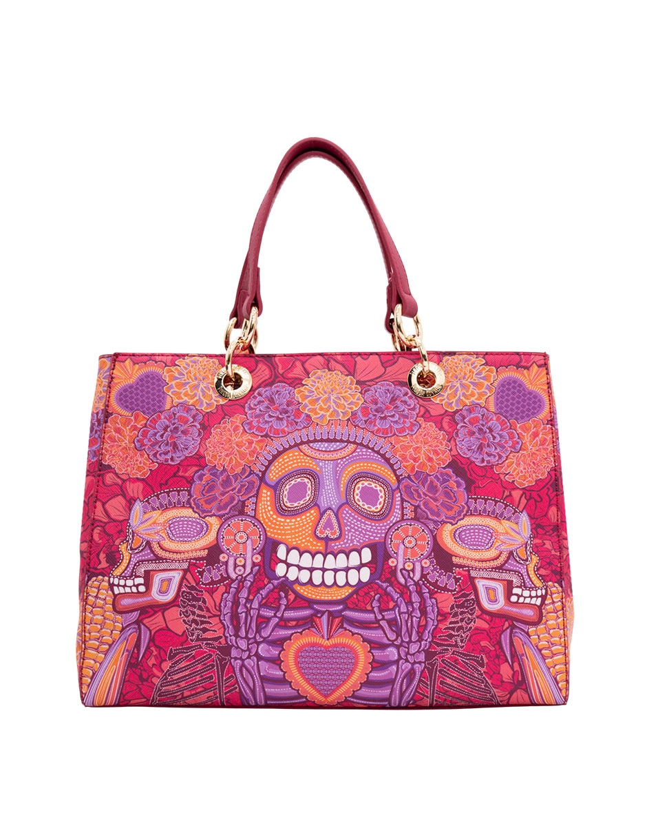 Bolsa satchel Día de Muertos Catrina para mujer 3