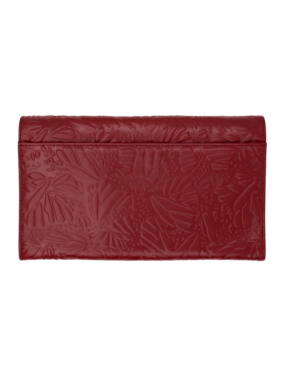 Bolsa clutch Grabado Mariposa de piel para mujer 2