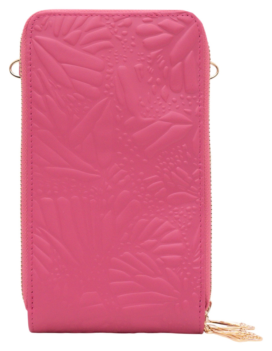 Bolsa crossbody Grabado Mariposa de piel para mujer 3
