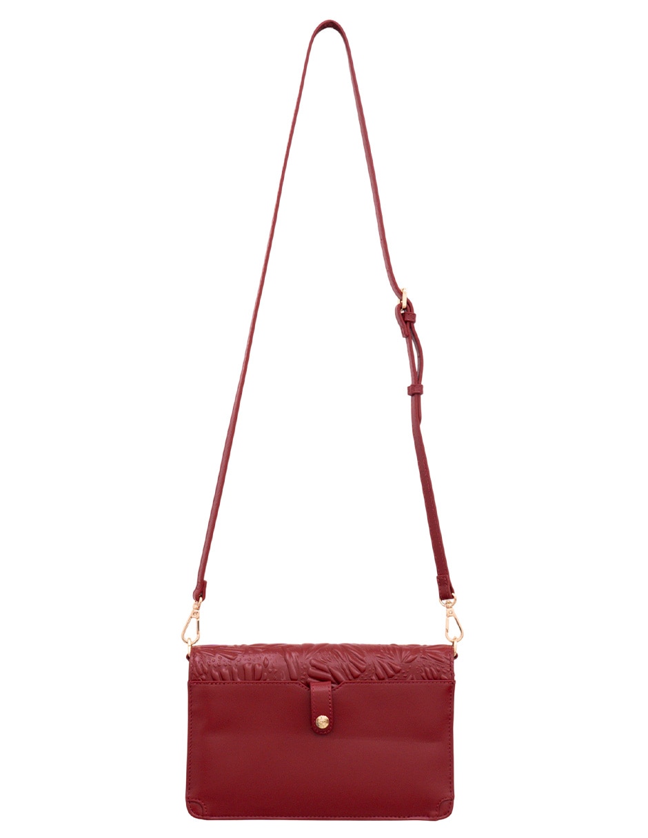 Bolsa crossbody grabado mariposa de piel para mujer 7