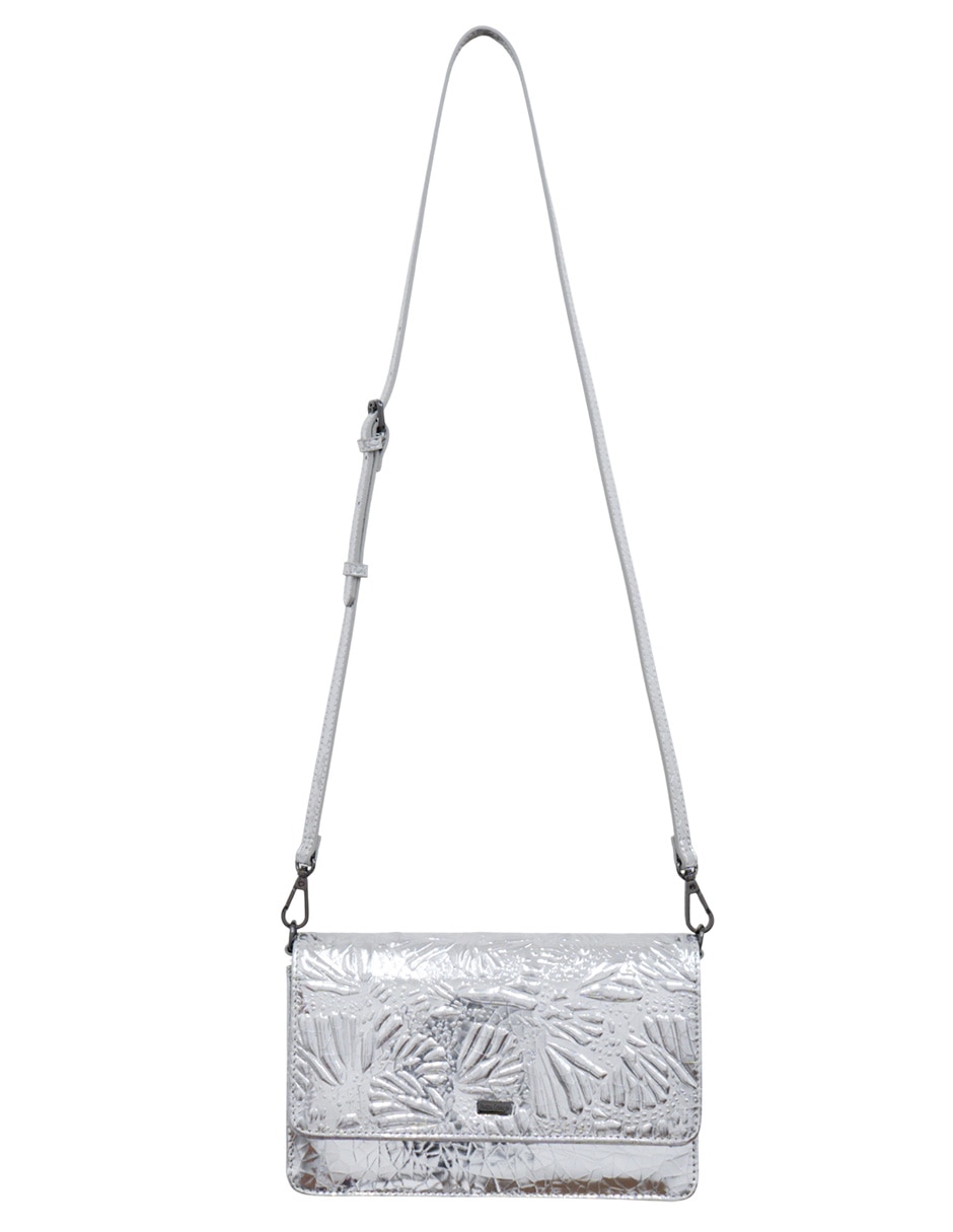 Bolsa crossbody Grabado Mariposa de piel para mujer