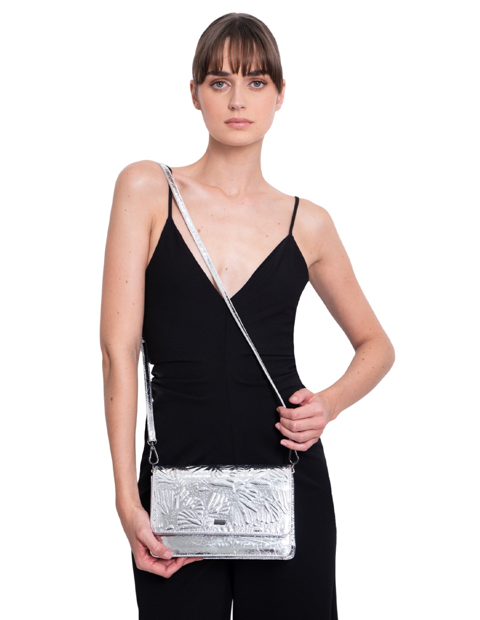 Bolsa crossbody Grabado Mariposa de piel para mujer 10