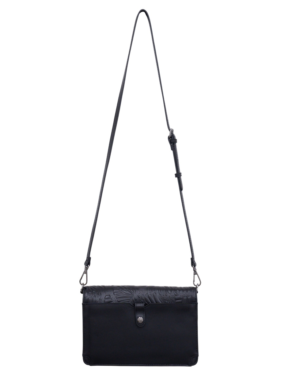 Bolsa crossbody grabado mariposa de piel para mujer 7