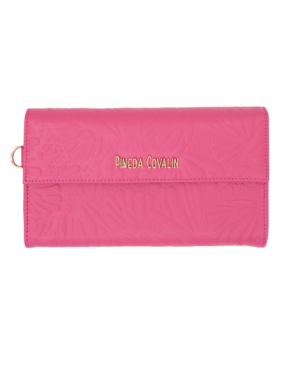Bolsa wristlet grabado mariposa de piel para mujer