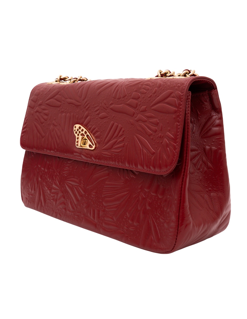 Bolsa crossbody grabado mariposa de piel para mujer 8