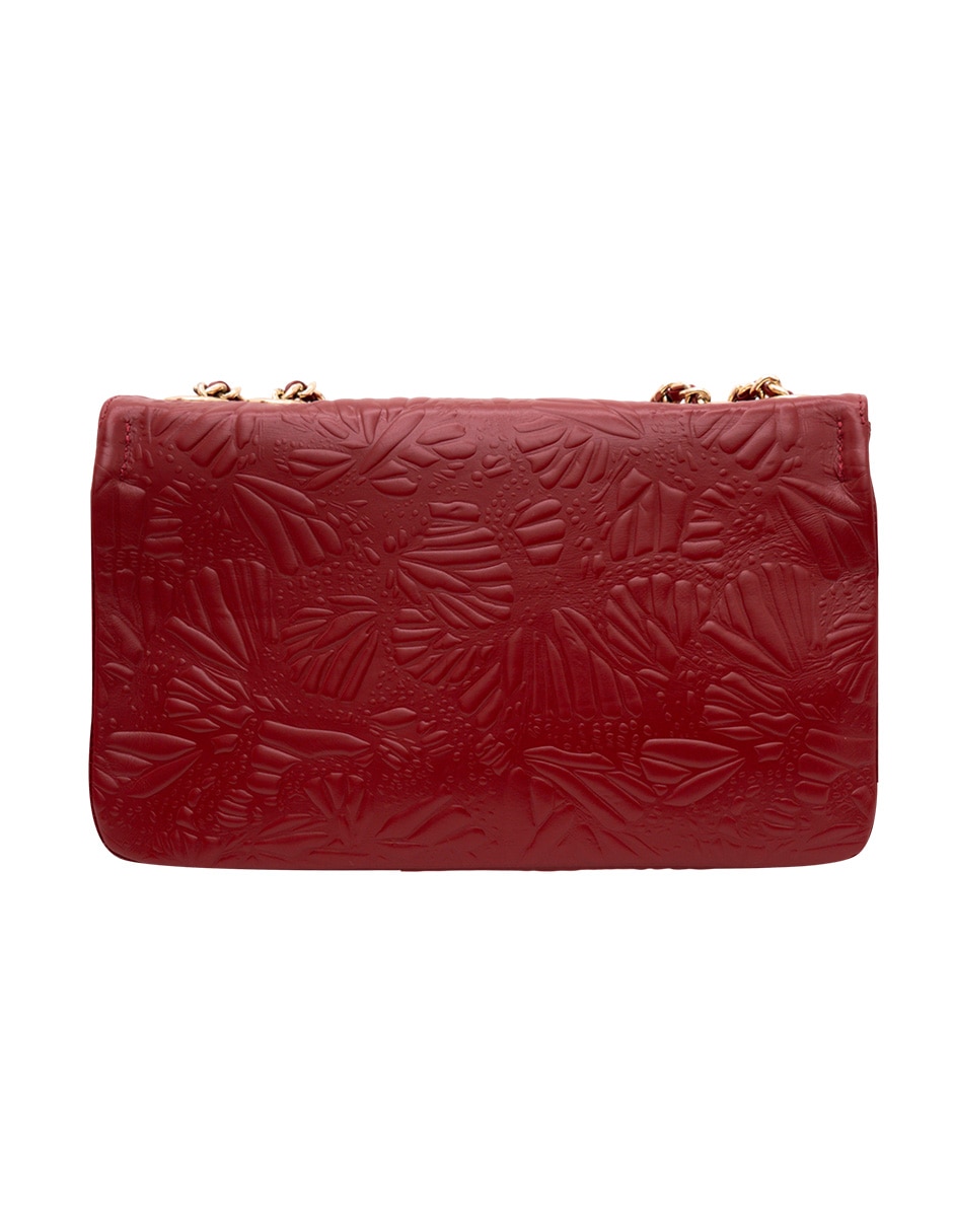 Bolsa crossbody grabado mariposa de piel para mujer 9