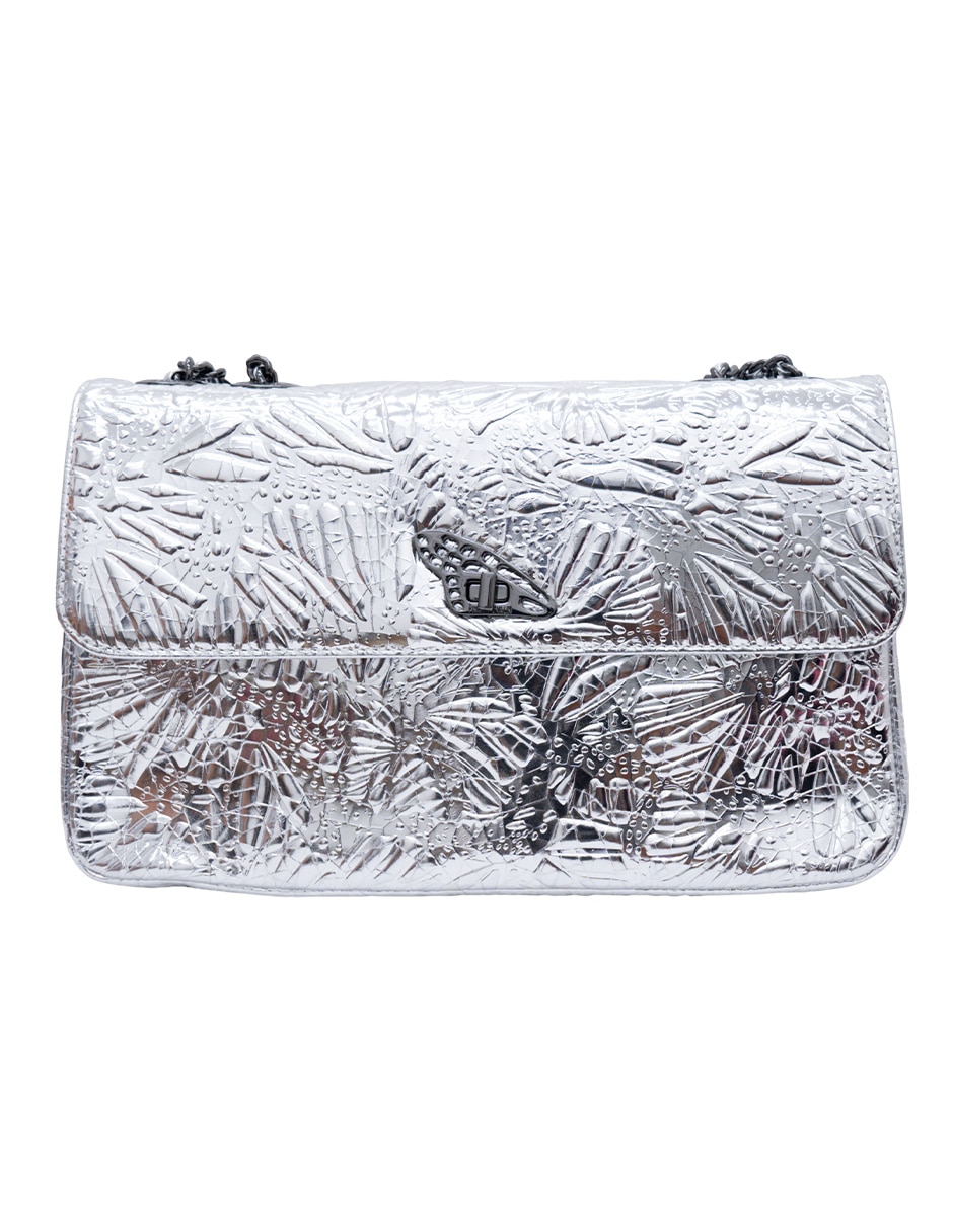 Bolsa crossbody grabado mariposa de piel para mujer
