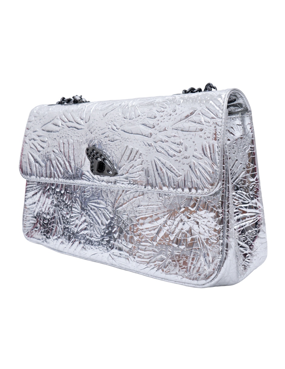 Bolsa crossbody grabado mariposa de piel para mujer 8
