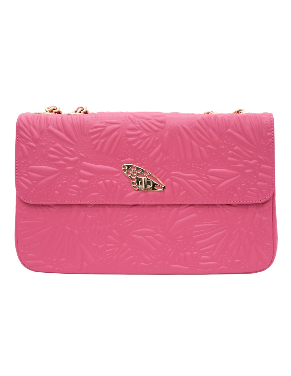 Bolsa crossbody grabado mariposa de piel para mujer