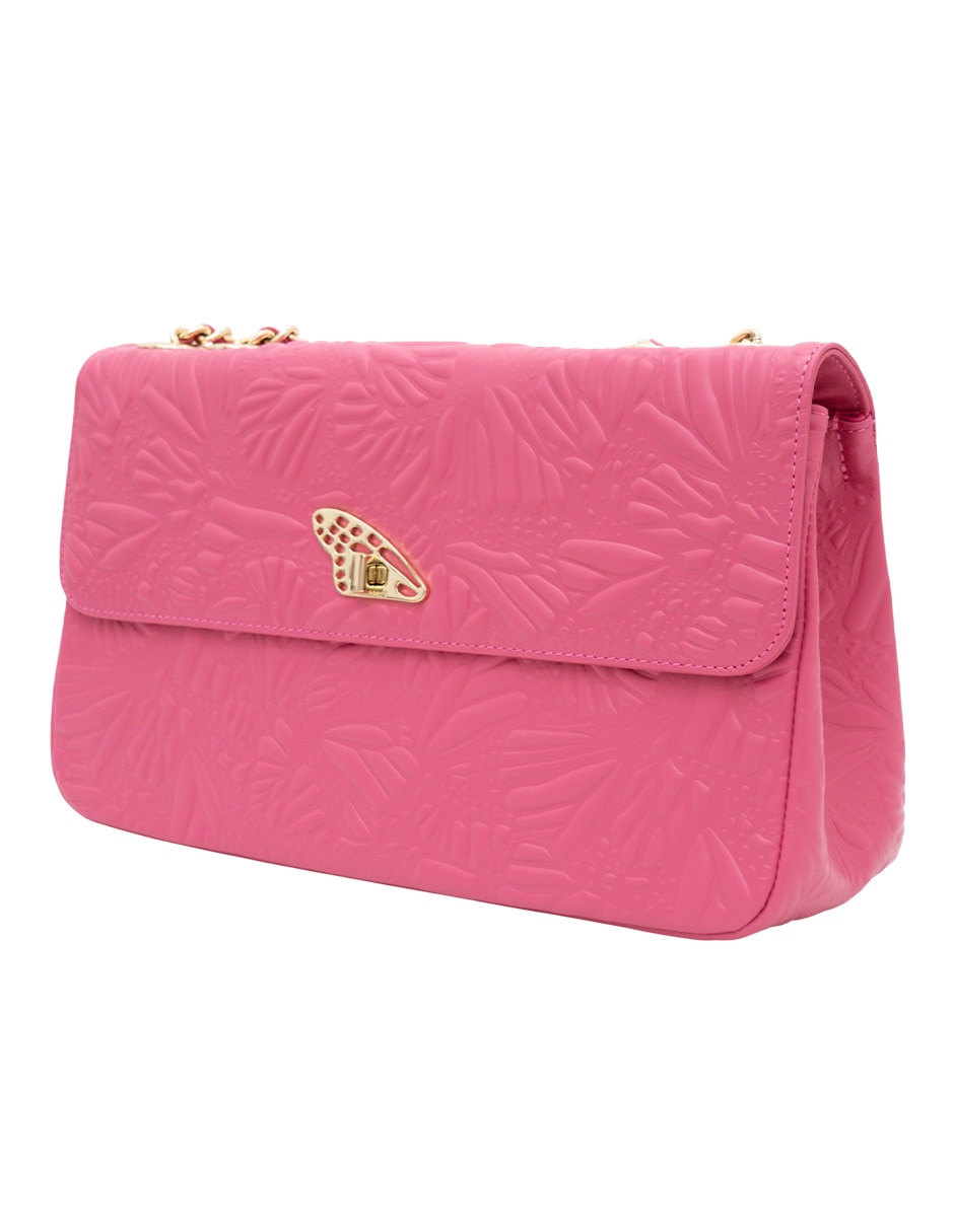 Bolsa crossbody grabado mariposa de piel para mujer 8