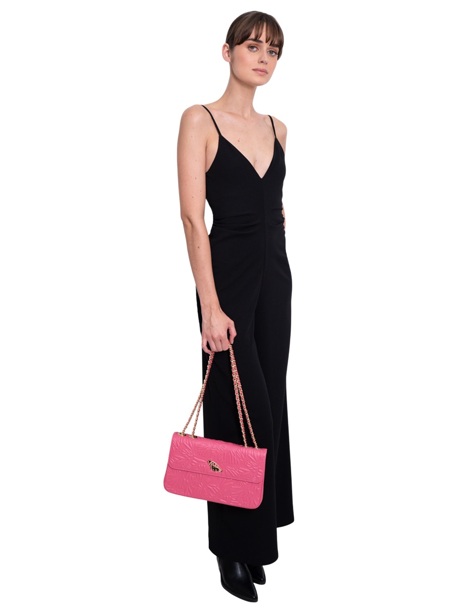 Bolsa crossbody grabado mariposa de piel para mujer 13