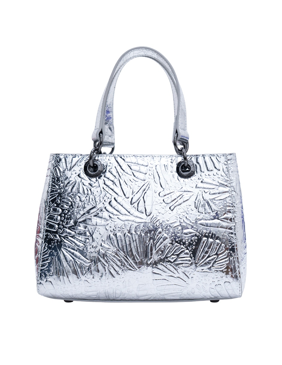 Bolsa satchel Grabado Mariposa de piel para mujer 7