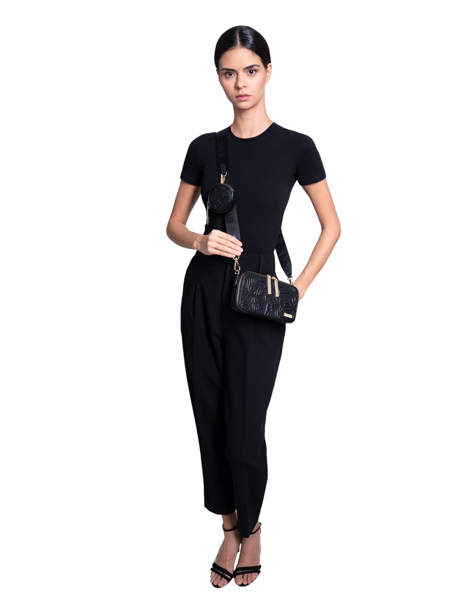 Bolsa crossbody Grabado Mariposa de piel para mujer 7
