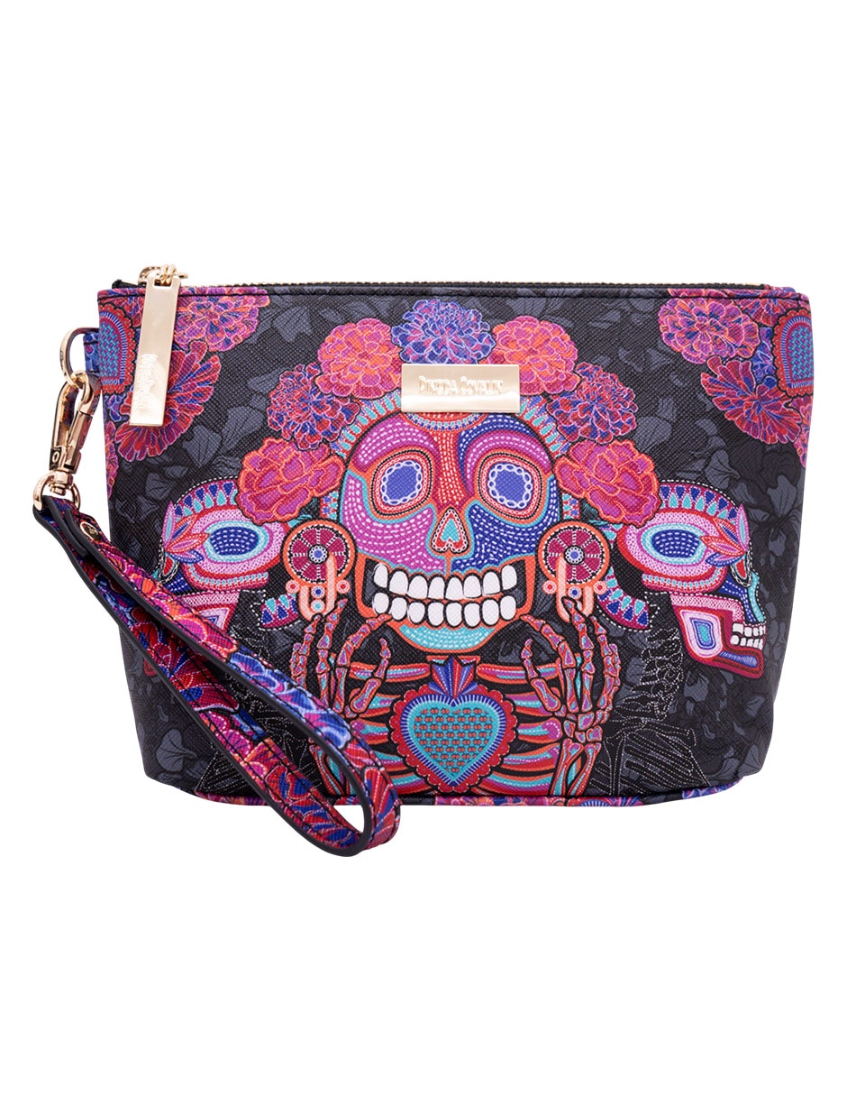 Cosmetiquera para maquillaje día de muertos catrina para mujer Cosmetiquera para maquillaje día de muertos catrina para mujer