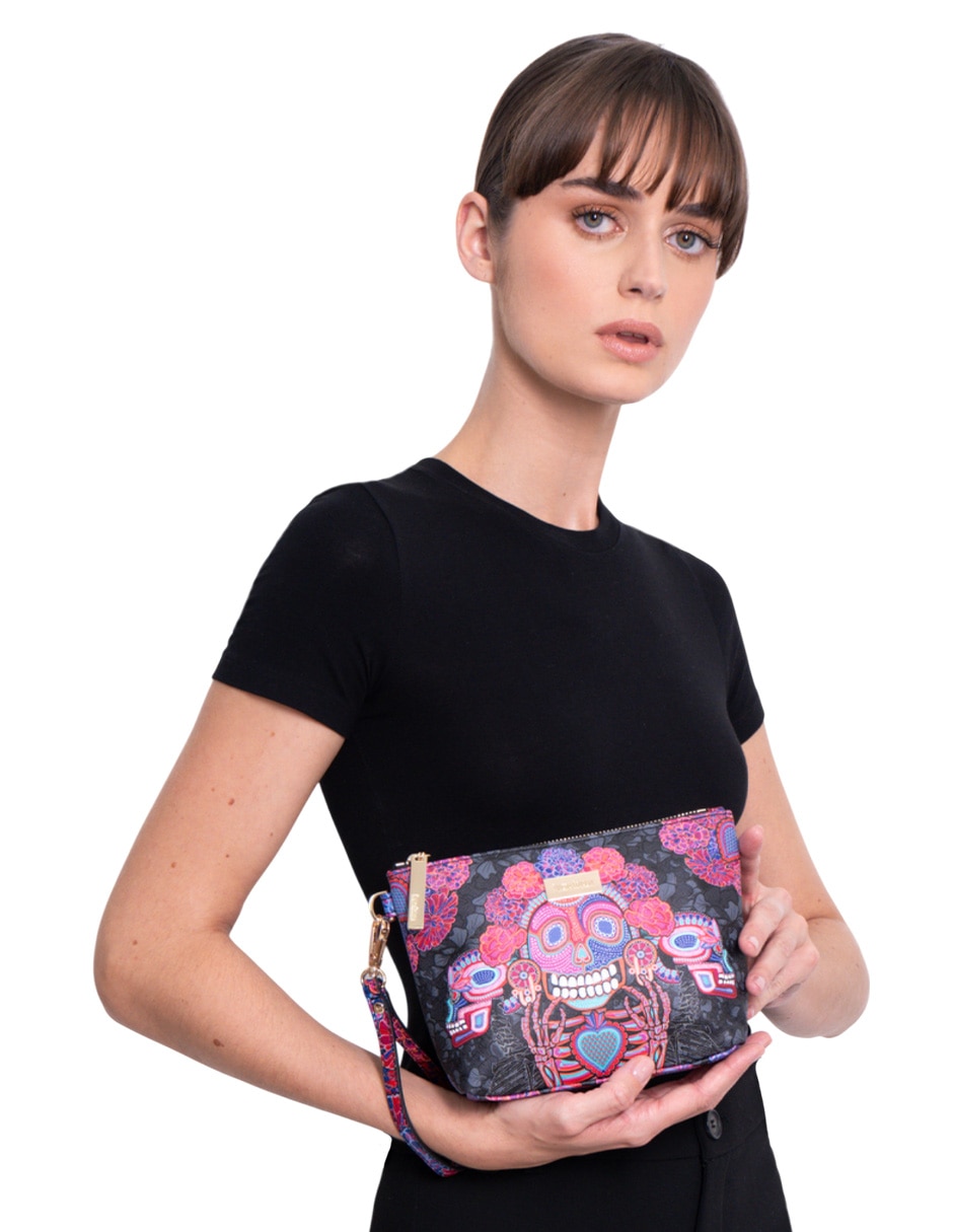 Cosmetiquera para maquillaje día de muertos catrina para mujer 10