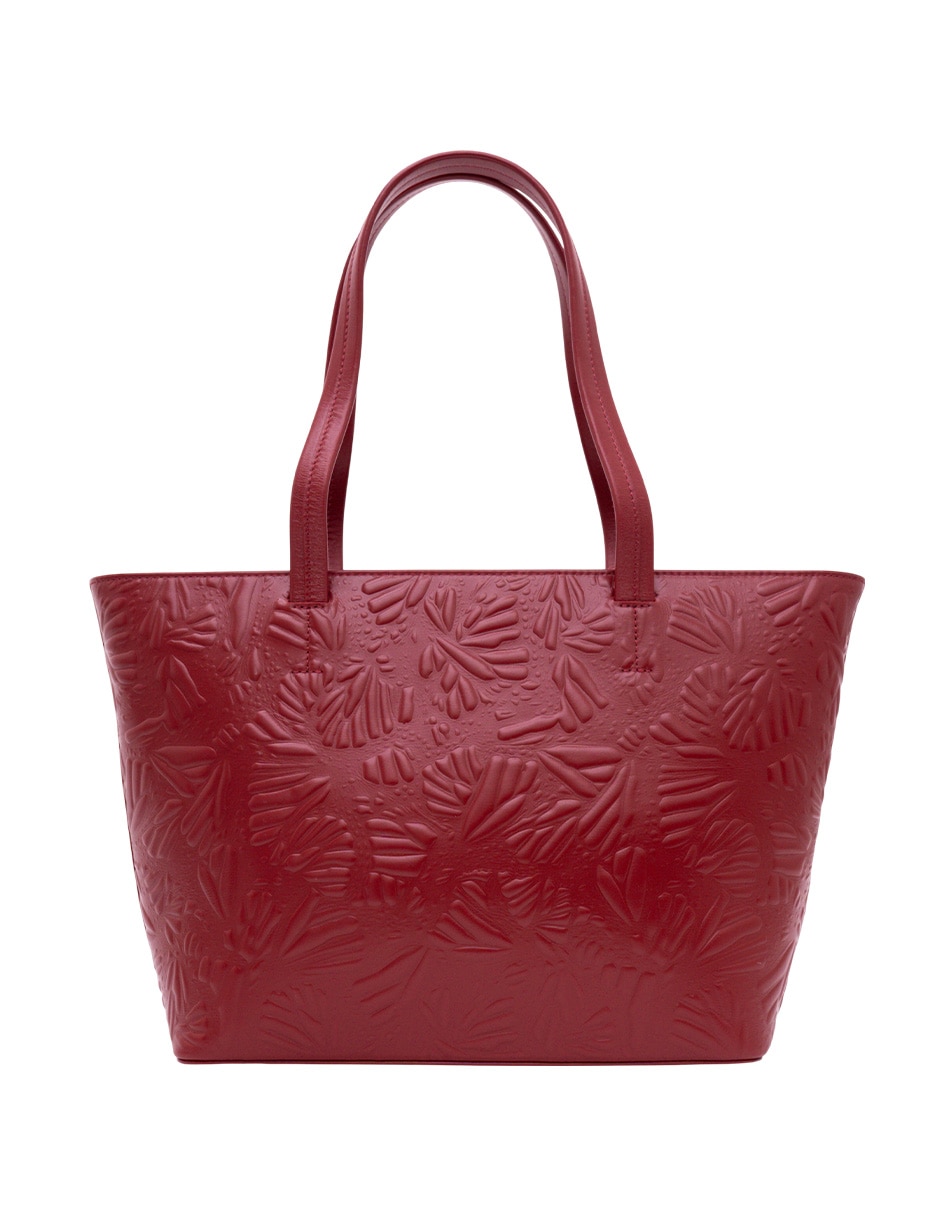 Bolsa tote Grabado Mariposa de piel para mujer 3